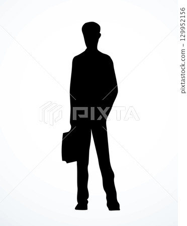 Vector drawing. Standing businessman sign 129952156