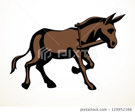 Vector drawing. Cute old mule Vector drawing. Cute old mule 129952166