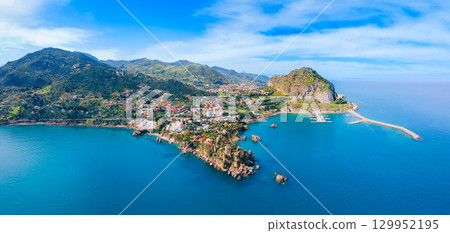 Cefalu city aerial panoramic view in Sicily, Italy Cefalu city aerial panoramic view in Sicily, Italy 129952195