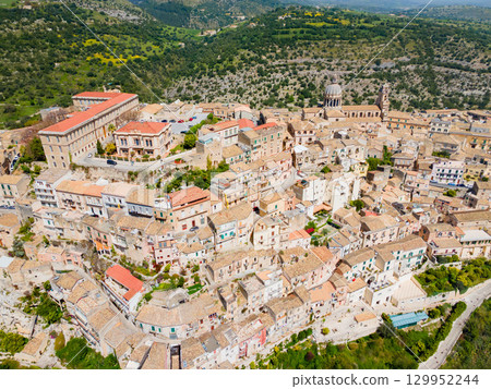 Ragusa city aerial panoramic view in Sicily, Italy 129952244