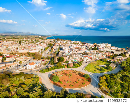 Marinella di Selinunte aerial panoramic view in Sicily 129952272