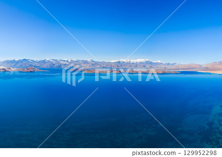 Karakul lake aerial panoramic view in Tajikistan Karakul lake aerial panoramic view in Tajikistan 129952298