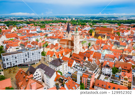 Ingolstadt old town aerial panoramic view 129952302