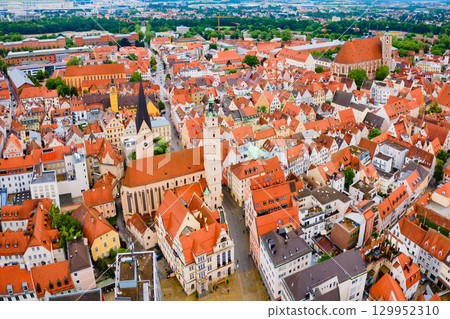 Ingolstadt old town aerial panoramic view Ingolstadt old town aerial panoramic view 129952310