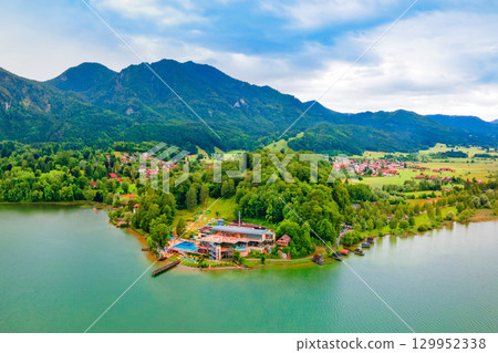 Kochel am See town at Kochelsee Lake 129952338