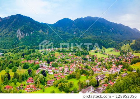 Kochel am See town at Kochelsee Lake 129952356