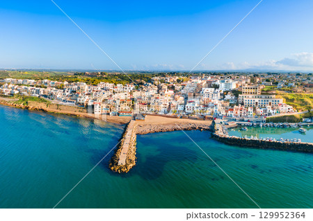 Marinella di Selinunte aerial panoramic view in Sicily 129952364