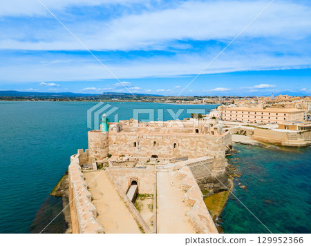 Maniace Castle and Citadel aerial panoramic view, Syracuse 129952366
