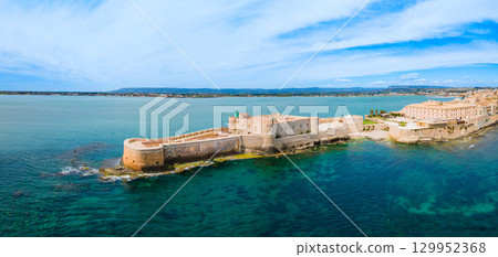 Maniace Castle and Citadel aerial panoramic view, Syracuse 129952368