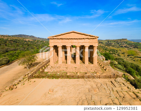 Temple of Concordia aerial panoramic view, Agrigento Temple of Concordia aerial panoramic view, Agrigento 129952381