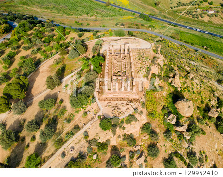 Temple of Hera aerial panoramic view, Agrigento Temple of Hera aerial panoramic view, Agrigento 129952410