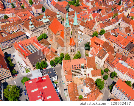 Nuremberg old town aerial panoramic view 129952457