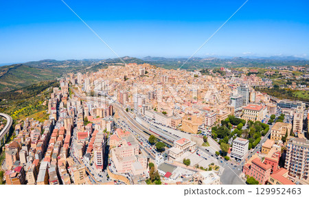 Agrigento city centre aerial panoramic view, Sicily Agrigento city centre aerial panoramic view, Sicily 129952463