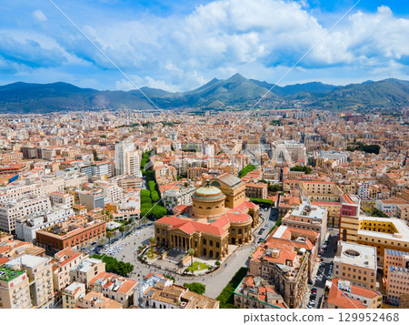 Teatro Massimo Vittorio Emanuele theater aerial view 129952468