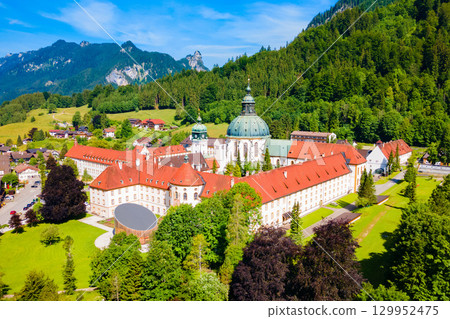 Ettal Abbey aerial panoramic view, Germany 129952475
