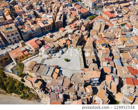 Licata city aerial panoramic view in Sicily Licata city aerial panoramic view in Sicily 129952538