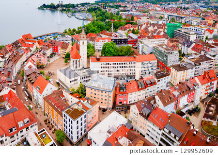 Friedrichshafen aerial panoramic view in Bavaria, Germany 129952609