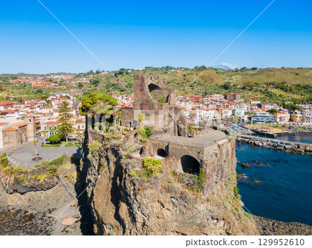 Castello Normanno or Norman Castle aerial panoramic view Castello Normanno or Norman Castle aerial panoramic view 129952610
