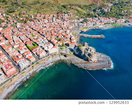 Castello Normanno or Norman Castle aerial panoramic view 129952633