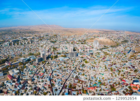 Istaravshan city aerial panoramic view in Tajikistan Istaravshan city aerial panoramic view in Tajikistan 129952654