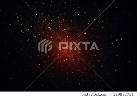 Dark cosmic swirling streaks of red glowing specks forming curved star like trails Dark cosmic swirling streaks of red glowing specks forming curved star like trails 129952791