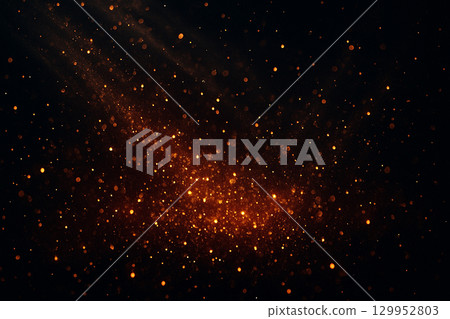 Fantastic view of dark cosmic swirling streaks of red glowing specks forming curved star-like trails Fantastic view of dark cosmic swirling streaks of red glowing specks forming curved star-like trails 129952803