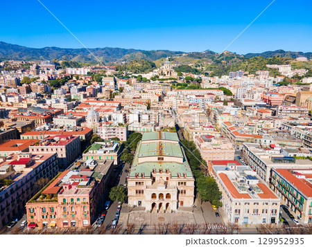 Teatro Vittorio Emanuele theatre aerial view, Messina 129952935