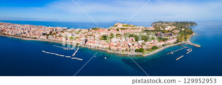 Milazzo city aerial panoramic view, Sicily 129952953