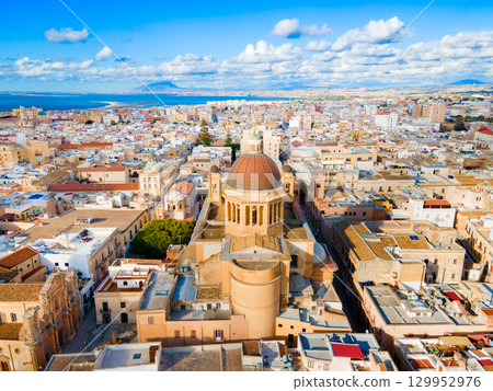 Marsala Cathedral or Duomo aerial view, Marsala Marsala Cathedral or Duomo aerial view, Marsala 129952976