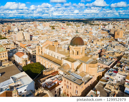 Marsala Cathedral or Duomo aerial view, Marsala 129952979