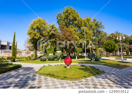 Central Park in Kulob city in southern Tajikistan 129953012