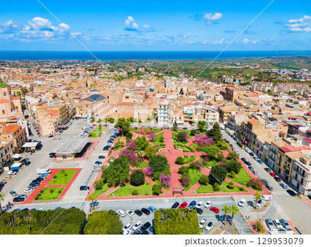 Alcamo Castle of the Counts of Modica aerial view Alcamo Castle of the Counts of Modica aerial view 129953079
