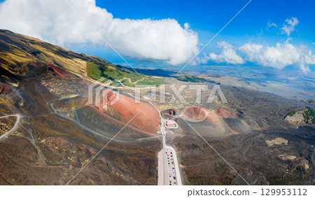 Mount Etna or Etna Volcano near Catania city, Sicily 129953112