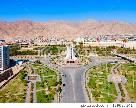 Khujand city aerial panoramic view in Tajikistan Khujand city aerial panoramic view in Tajikistan 129953141