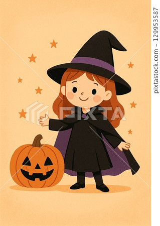 萬聖節巫婆南瓜 129953587