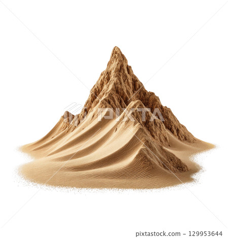 Sand mountain with smooth and rough texture, natural desert landscape with detailed sand dunes and peaks Sand mountain with smooth and rough texture, natural desert landscape with detailed sand dunes and peaks 129953644