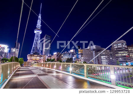 從名古屋中央橋眺望榮的夜景 129953728
