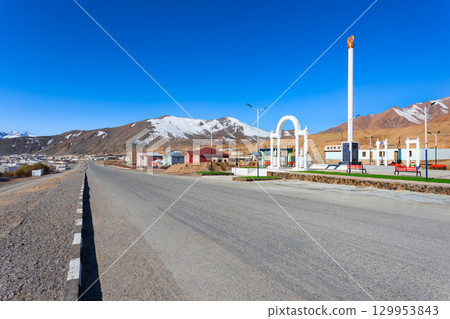 Central square in Murghab, the highest town in Tajikistan Central square in Murghab, the highest town in Tajikistan 129953843