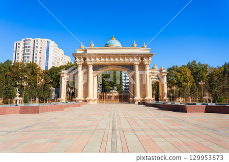 The Istiklol Gate in Dushanbe city, Tajikistan 129953873