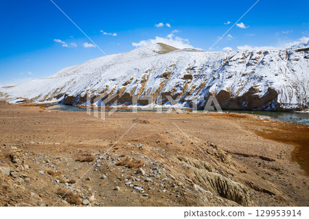 Mountain landscape view from Pamir highway, Tajikistan 129953914