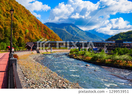 Rosa Khutor embankment in Sochi 129953951