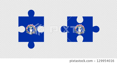 Puzzle Pieces with Northern Mariana Islands Flag. Puzzle Pieces with Northern Mariana Islands Flag. 129954016
