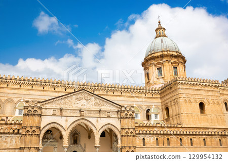 Palermo Cathedral or Duomo facade exterior view, Sicily Palermo Cathedral or Duomo facade exterior view, Sicily 129954132