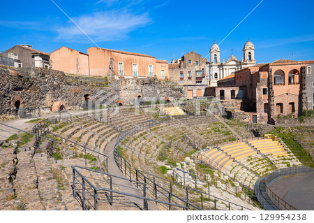 Roman Theatre of Catania in Catania city, Sicily Roman Theatre of Catania in Catania city, Sicily 129954238