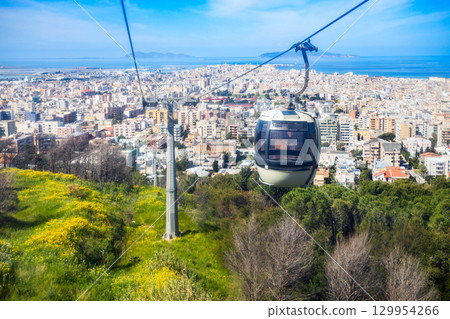 Trapani Erice Cableway in Sicily island, Italy 129954266