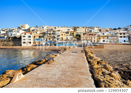Pier in the Marinella di Selinunte village, Sicily 129954307