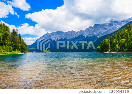 Eibsee lake in Bavaria, Germany Eibsee lake in Bavaria, Germany 129954319