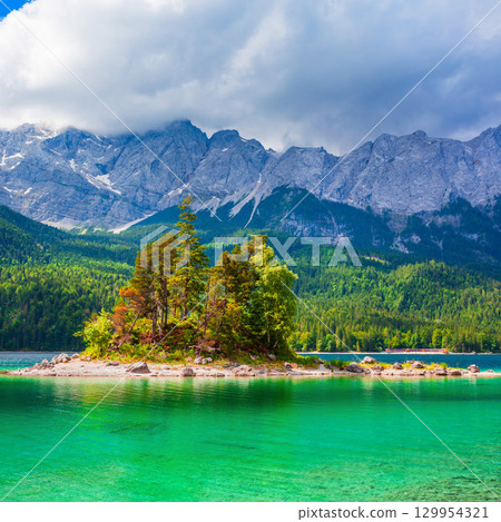 Eibsee lake in Bavaria, Germany 129954321