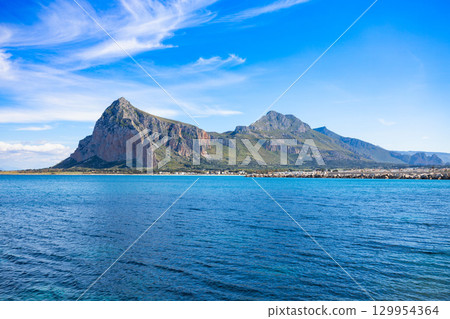 San Vito Lo Capo beach panoramic view 129954364