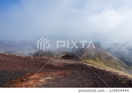 Mount Etna or Etna Volcano near Catania city, Sicily 129954444